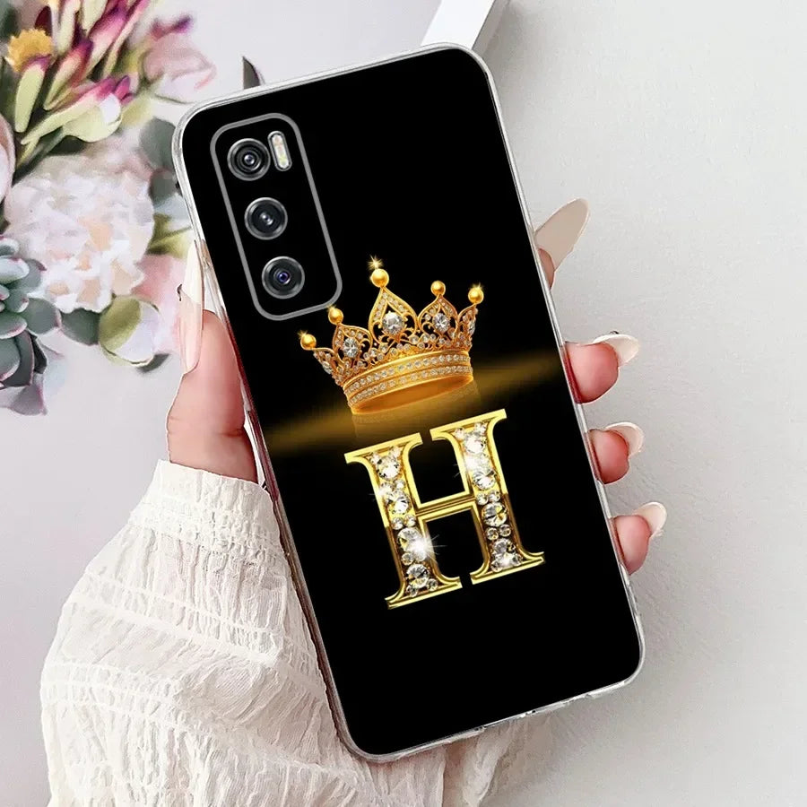 For Samsung Galaxy S22 S24 S24+ S 24 S23 Ultra FE Case Crown Letter Soft Silicone TPU Funda For SamsungS22 S 23 Ultra Back Cover