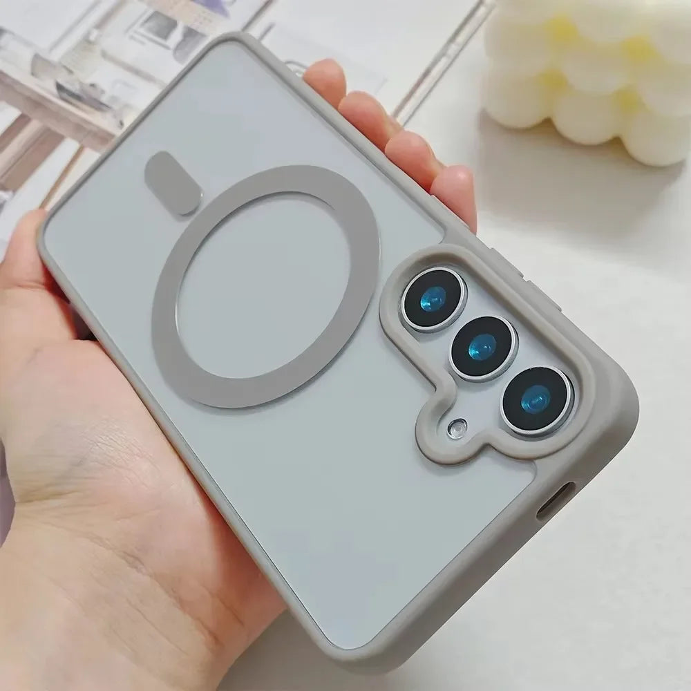 Titanium Gray matte magsafe charging phone case for Samsung Galaxy S25 S24 S23 S22 Ultra Plus Fe magnetic shockproof hard cover