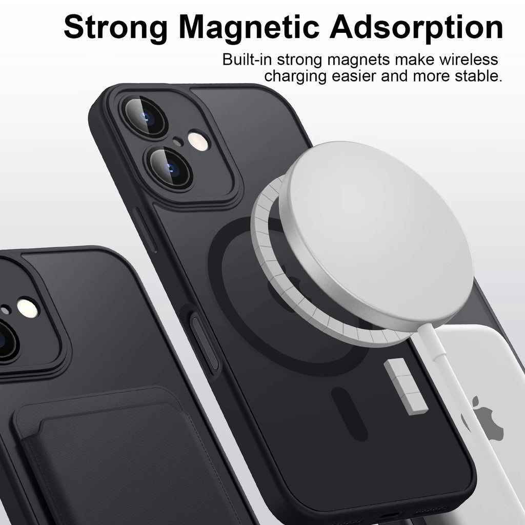 Magnetic Matte Translucent Armor Shockproof Case For iPhone 17 16 15 14 13 12 11 Pro Max Plus For Magsafe Wireless Charge Cover