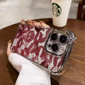 Trendy Retro Wine Red Lip Print Case For Samsung Galaxy S25 FE S26 Edge S24 S22 S23 S21 Plus S20 Ultra Plating Airbag Soft Cover