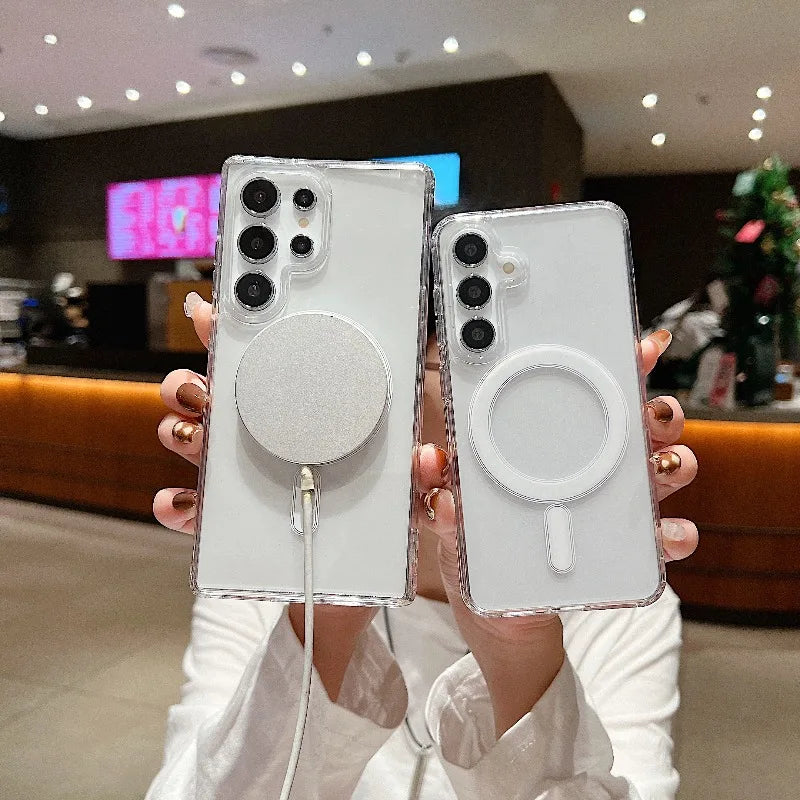 Suitable for Magsafe magnetic wireless charging case, suitable for Samsung S26 S25 S24 S23 S21 Ultra Plus FE A54 series models