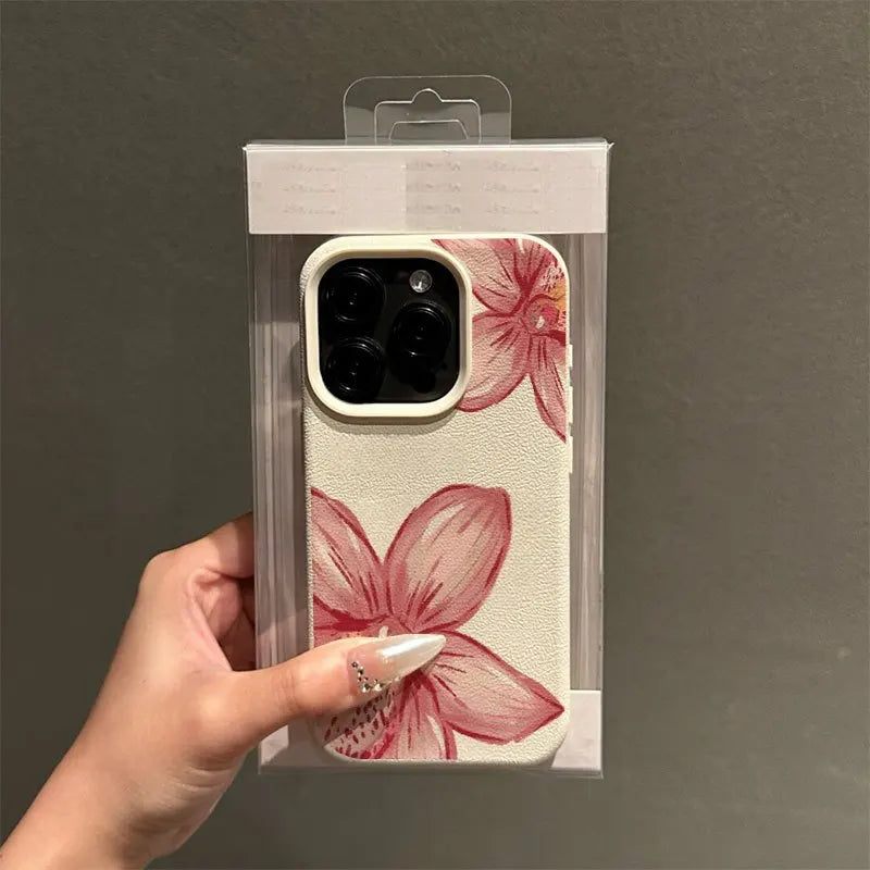 Pink Flower Part Pattern Suitable for iPhone 16 15 14 13 12Pro Max Phone Case Fashion High Value Case