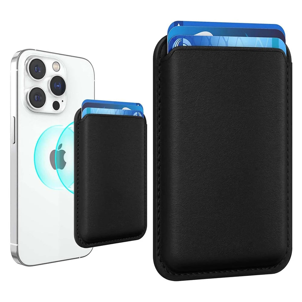 For Magsafe Leather Wallet Case For iPhone 17 16 15 Pro Max 14 Plus 13 12 Samsung Card Holder with Magnetic Leather Bag Covers