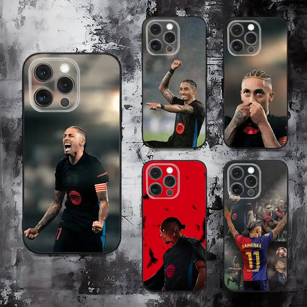 Brazil R-Raphinhas 11 Football Phone Case For iPhone 16,15,14,13,12,11,Pro,Max,Plus,X,XS,SE,E,Mini,Soft Silicone Black Case
