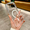 Luxury Clear Magnetic Phone Case for MagSafe for iPhone 17 16 Plus Pro Max Case Wireless Charging Cover With Camera Touch Button