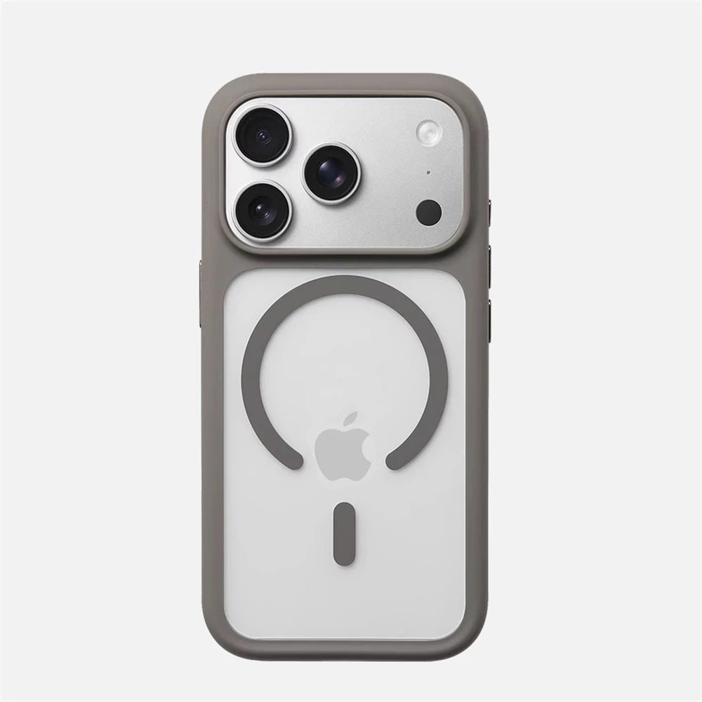 Luxury Transparent Magnetic Bumper Case For iPhone 17 16 Pro Max For Magsafe Wireless Charging Shockproof Clear Hard Back Cover