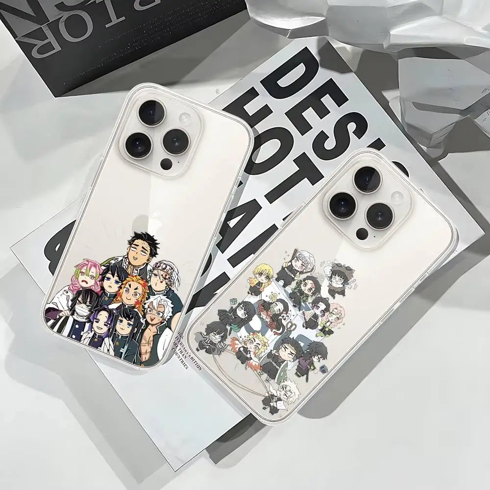 D-Demon Slayers Phone Case For IPhone 17 16 15 14 Plus 13 12 11 Pro Max Phone Back Cover Transparent Shockproof Cover