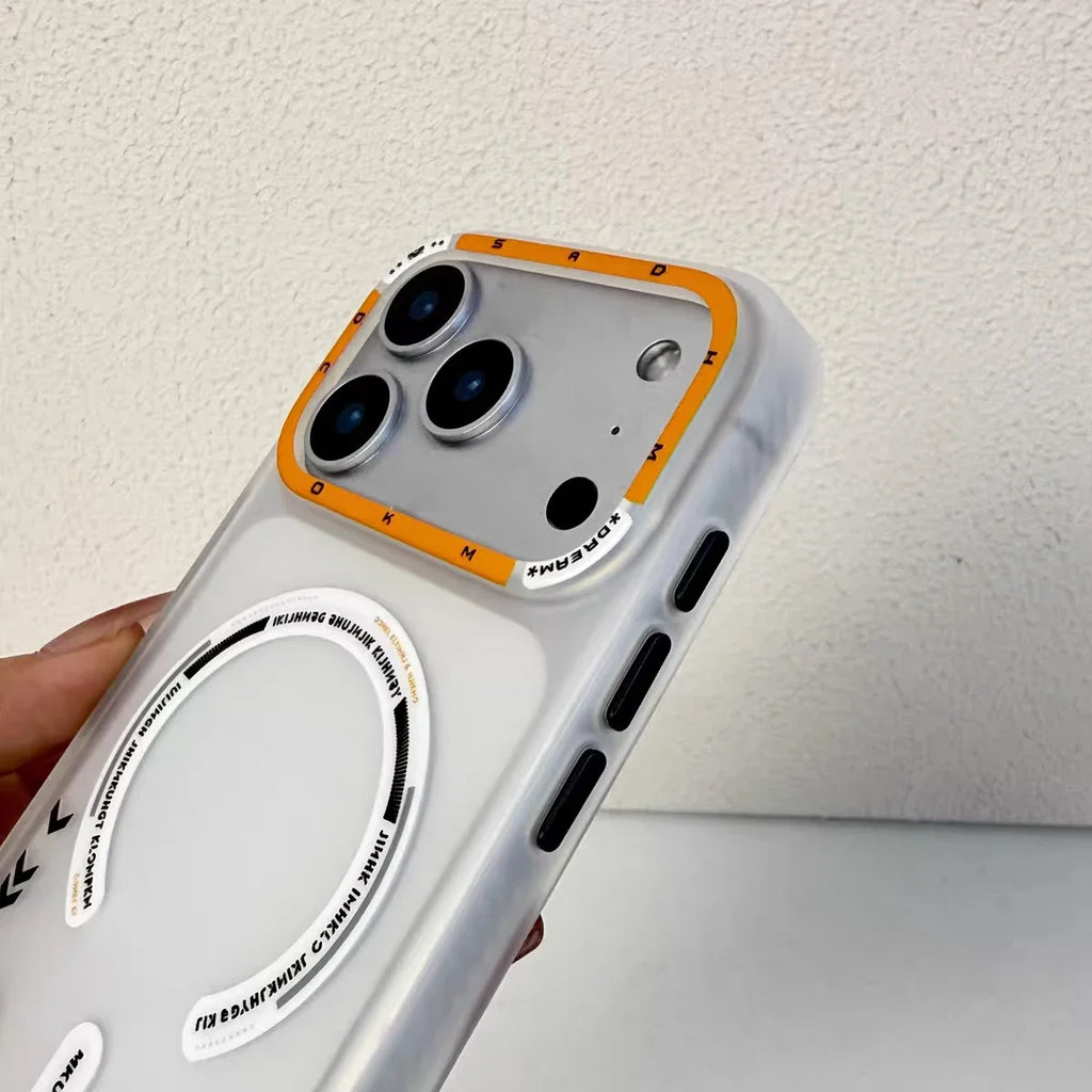 Matte Magnetic Phone Case For iPhone 17 17Pro 17 Pro Max For Magsafe Wireless Charge Frosted Metal Lens Frame Buttons Back Cover
