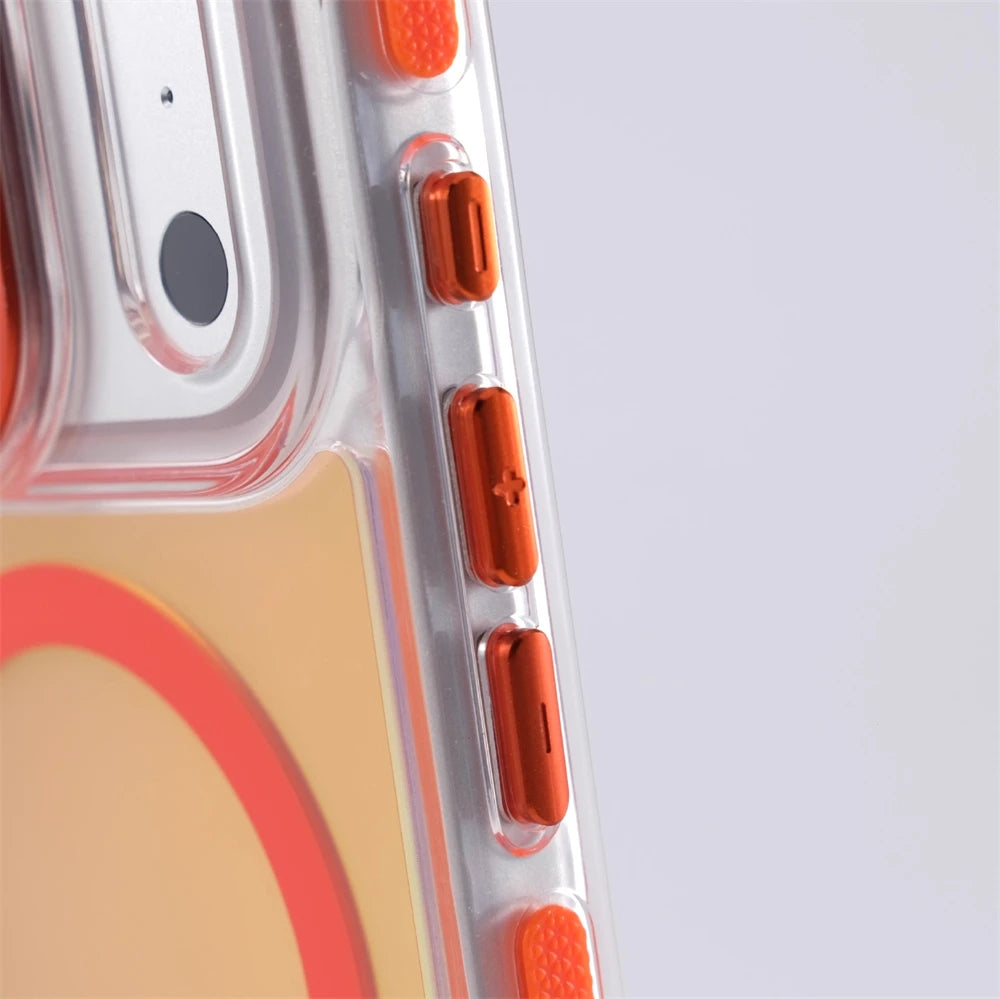 Luxury Laser Gradient Matte Shockproof Magnetic Case For iPhone 17 Pro Max 16 15 14 Plus 13 12 For Magsafe Wireless Charge Cover