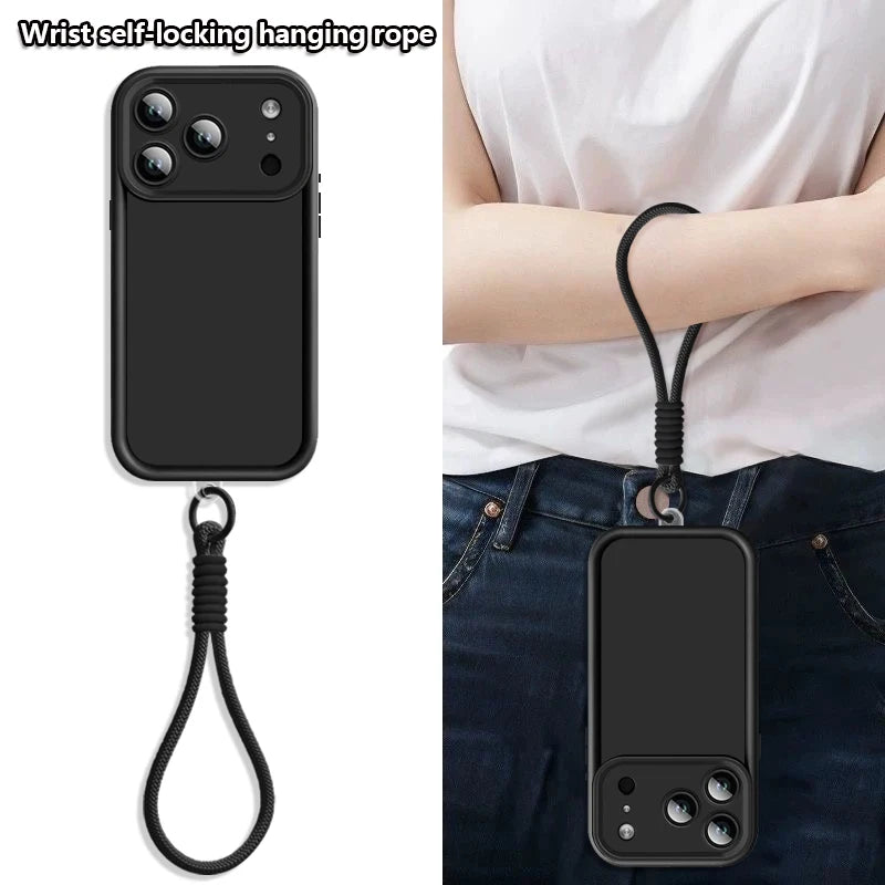 Soft TPU Lanyard Phone Case For iPhone 17 Pro Max 16 14 15 17 Pro 12 13 Pro Max Air 16e 11 Shockproof Silicone Wrist Strap Cover