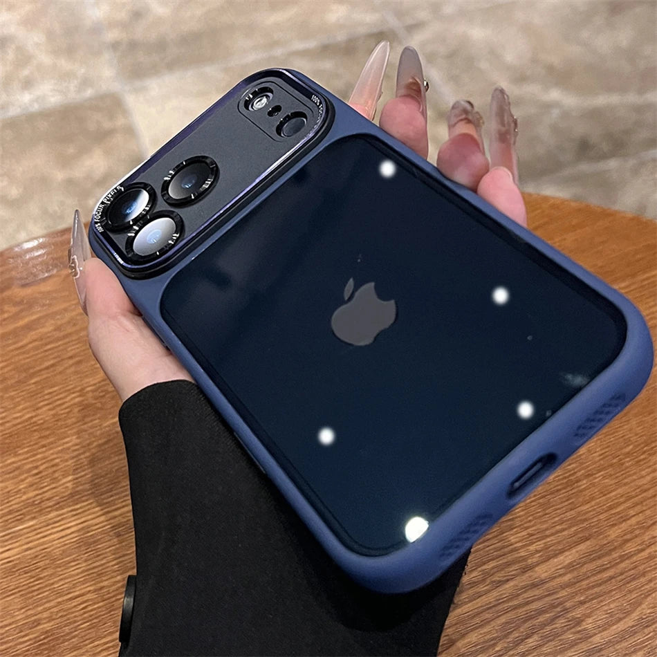 Luxury Hit Color Transparent Case For iPhone 17 16 Plus 15 14 13 Pro Max 17Pro Clear Shockproof Silicone Bumper Alloy Lens Cover