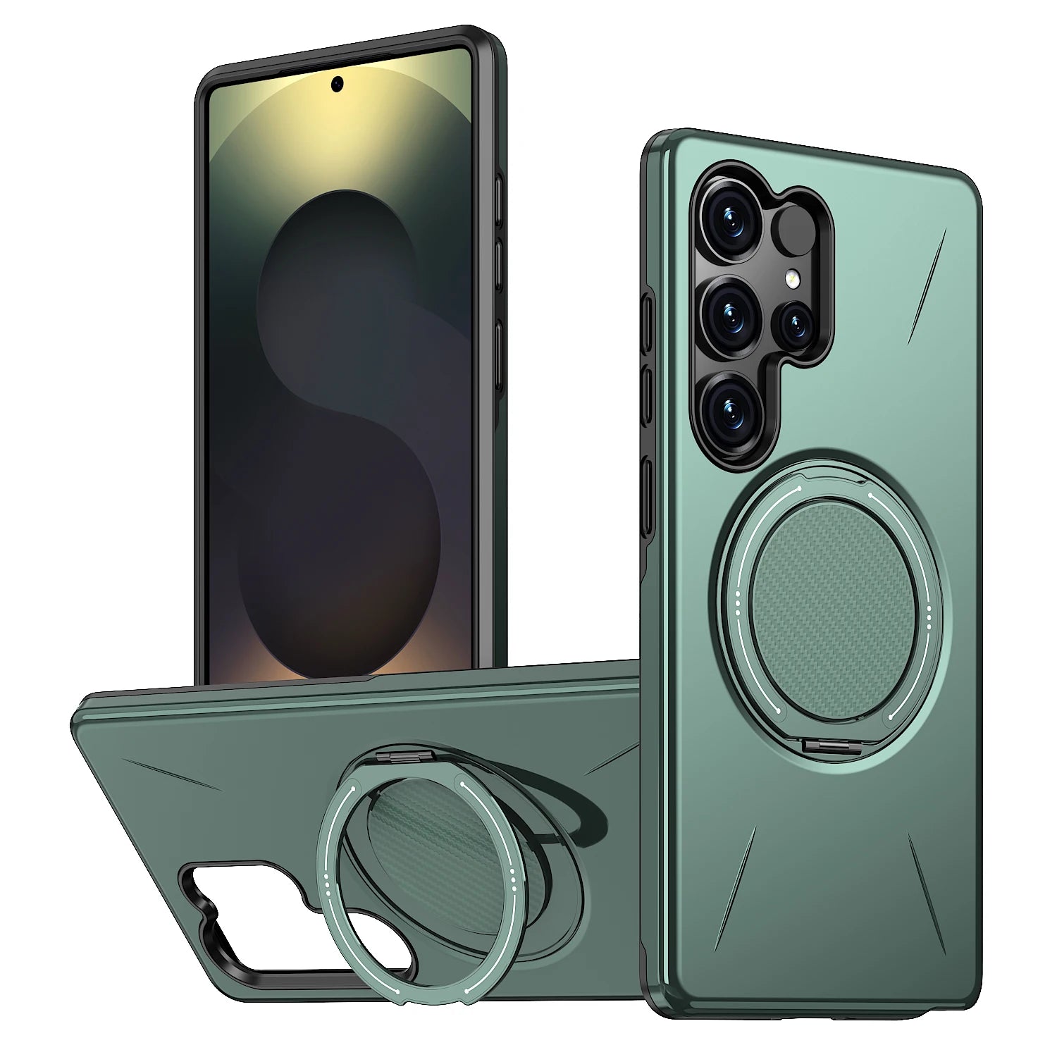 Luxury 360° Magnetic Bracket Case For Samsung Galaxy S25 S24 S23 Ultra S25FE S25Edge S24FE For Magsafe Armor Shockproof Cover