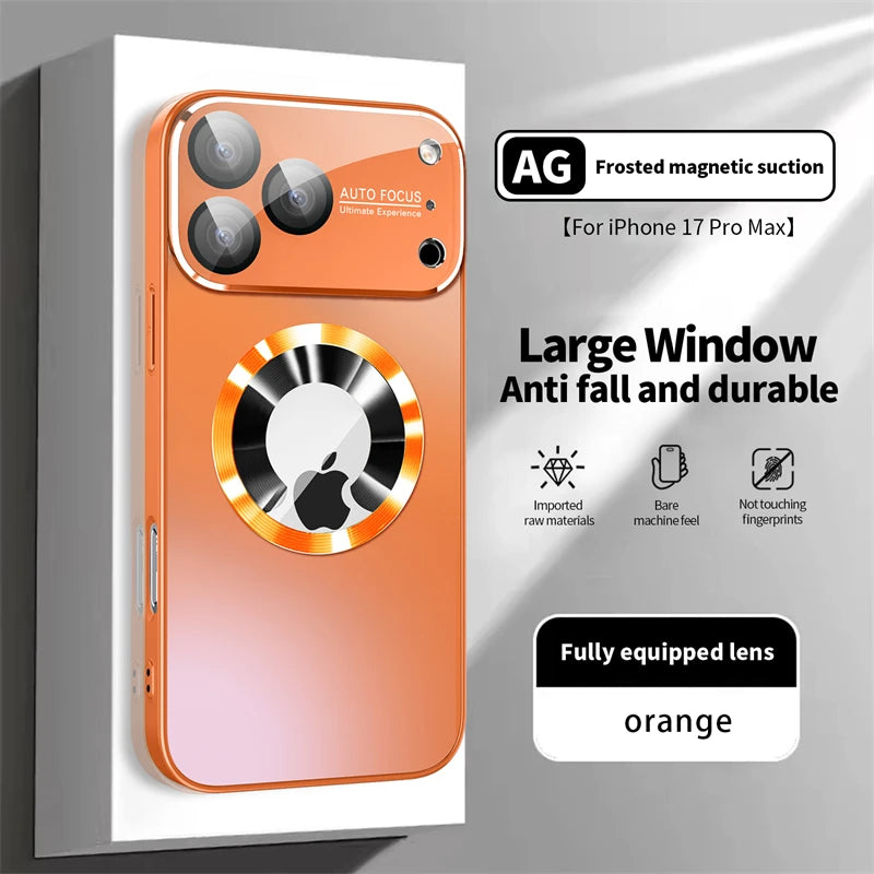 Luxury Glass Camera For Magesafe Magnetic Wireless Charge Case For iPhone 17 15 14 13 12 11 16 Pro Max Air Plus Shockproof Cover