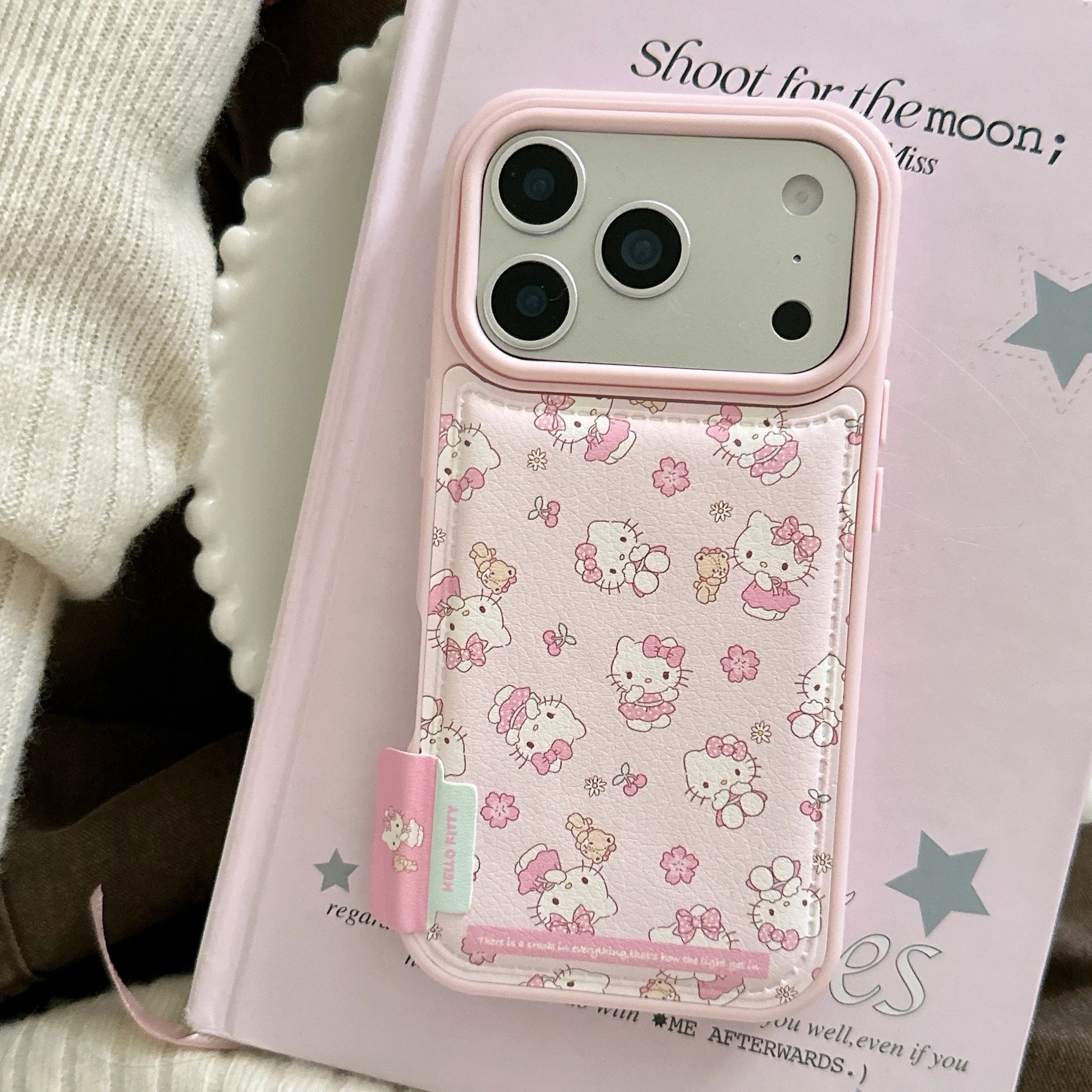 Label sticker flower KT Is Suitable For Apple 17 Pro Max Phone Case 17 Pro 16 Pro 15 Pro Max 14 Pro Phone Case With Pendant