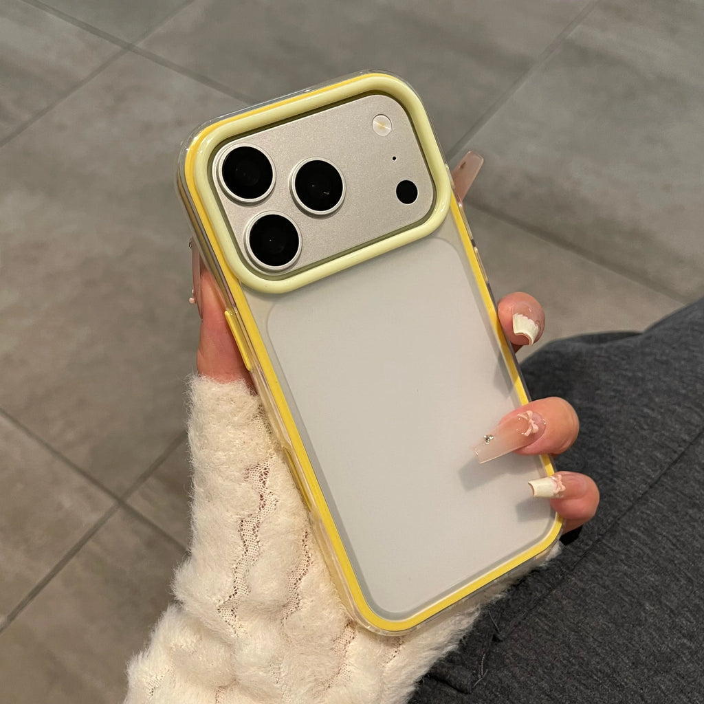 Luxury Candy 2IN1 Matte Translucent Phone Case For iPhone 17 Air 16 15 14 13 Pro Max Plus Fundas Shockproof Hard PC Back Cover