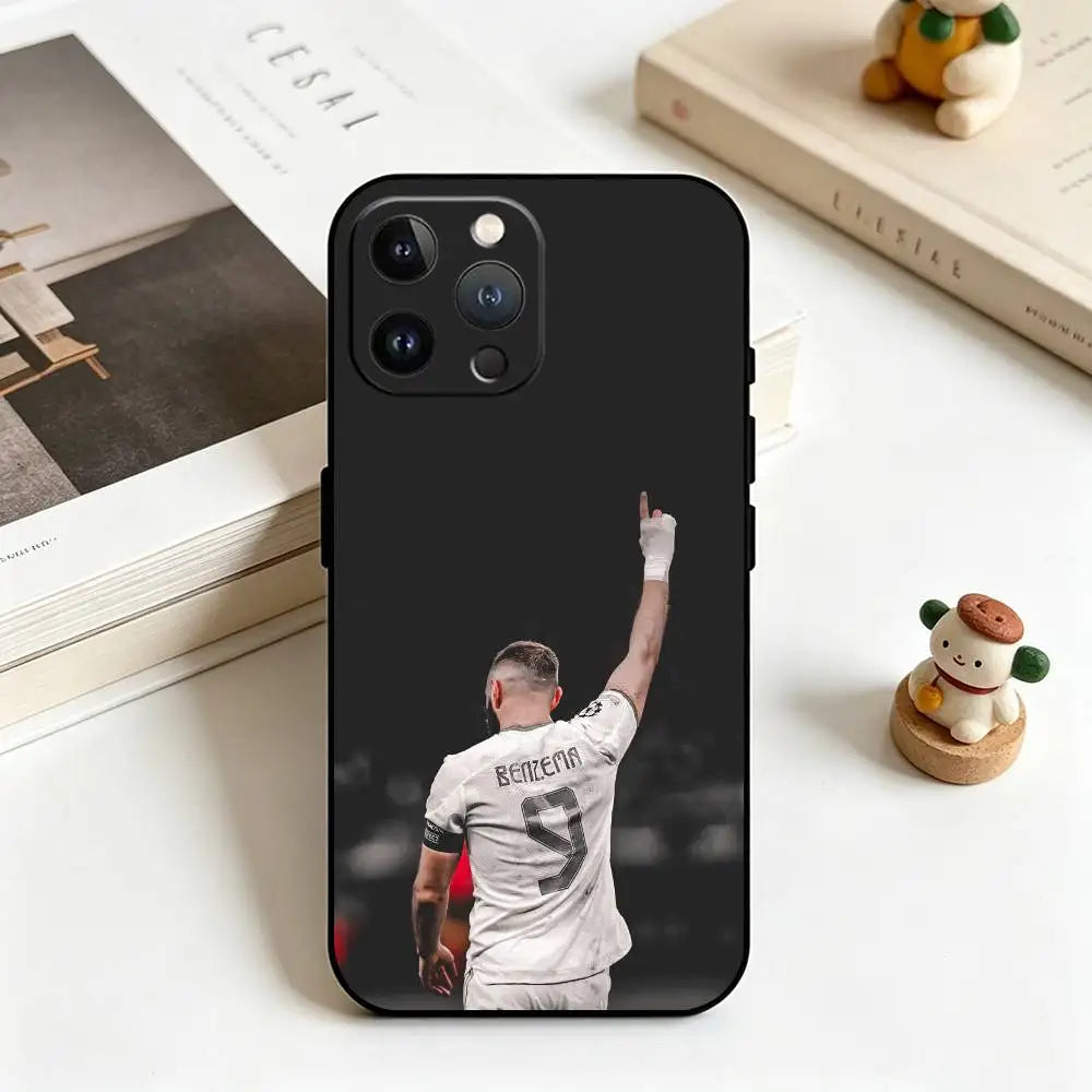 K-Karim Benzema Football  Phone Case For iPhone 17, 16,15,14,13,12,11 Plus,Pro Max, Others Soft Black Cover