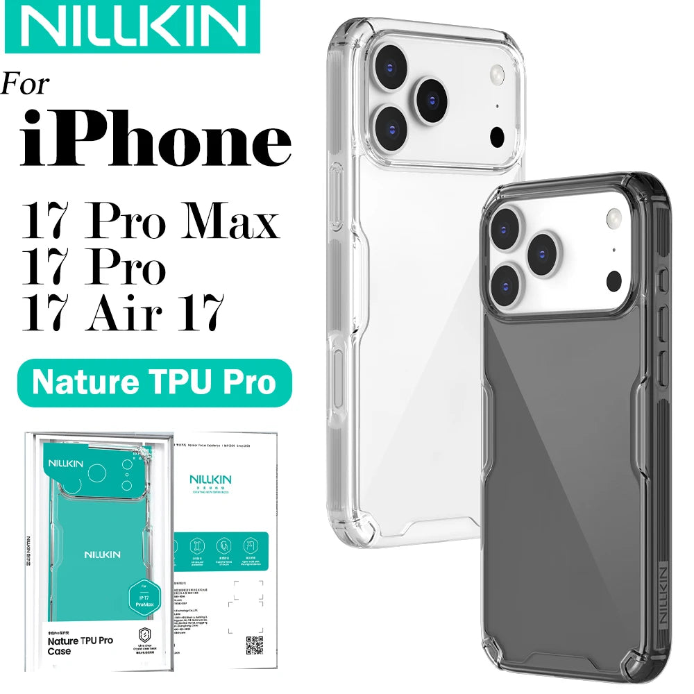 Nillkin For iPhone 17 Pro Max 17 Air 17Pro Hardness PC+TPU Hybrid 360° Protection Airbags Anti-Scratch Transparent Phone Cover