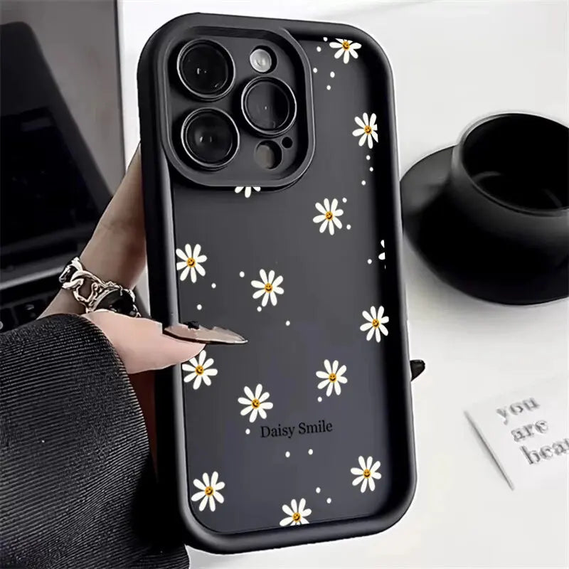 Phone Case For Xiaomi Redmi Note 14 10 11 8 Pro 4G 5G 11S 10S Redmi 9 9C 9A A1 A2 Plus Cases Silicone Retro Daisy Flowers