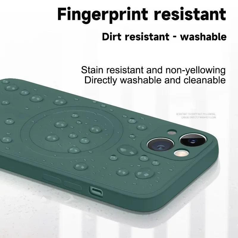 Luxury For Magsafe Liquid Silicone Soft Phone Case For IPhone 16 15 14 13 12 17 Pro Max Plus Magnetic Wireless Charging Cover