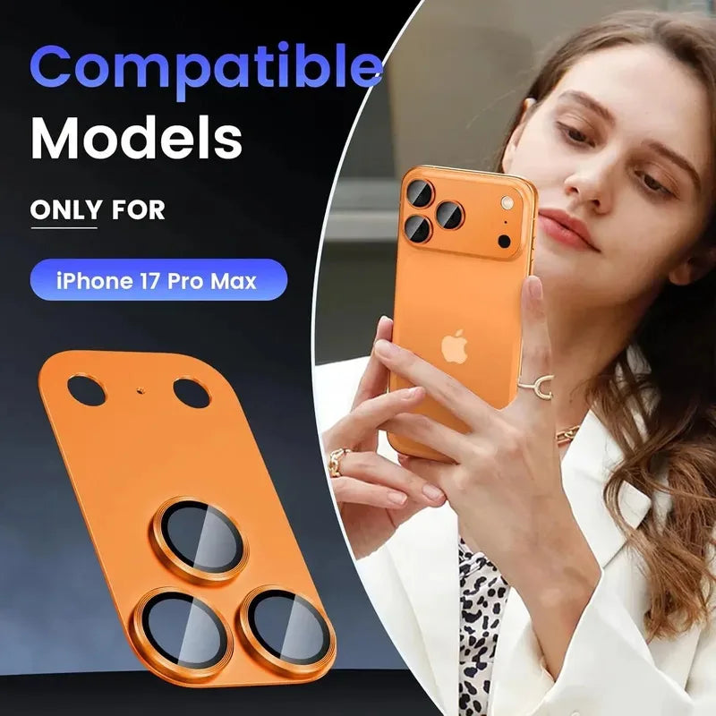 All-in-One Metal Lens Protector for Apple iPhone 17 Pro Max, Full-Coverage Camera Guard Film for iPhone 17 Pro Rear Cameras