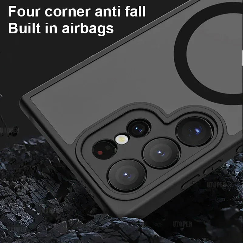 New Matte Clear Magnetic Case For Samsung Galaxy S26 S25 S24 S23 S22 Ultra Plus S25FE S25 Edge Lens Protect For Magsafe Cover