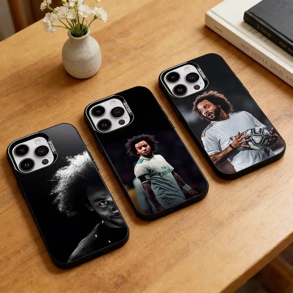 M-Marcelo F-Football Star  Phone Case For iPhone 17,16,15,14,13,12,11 Plus,Pro Max,XS,Colorful Silver Black Cover