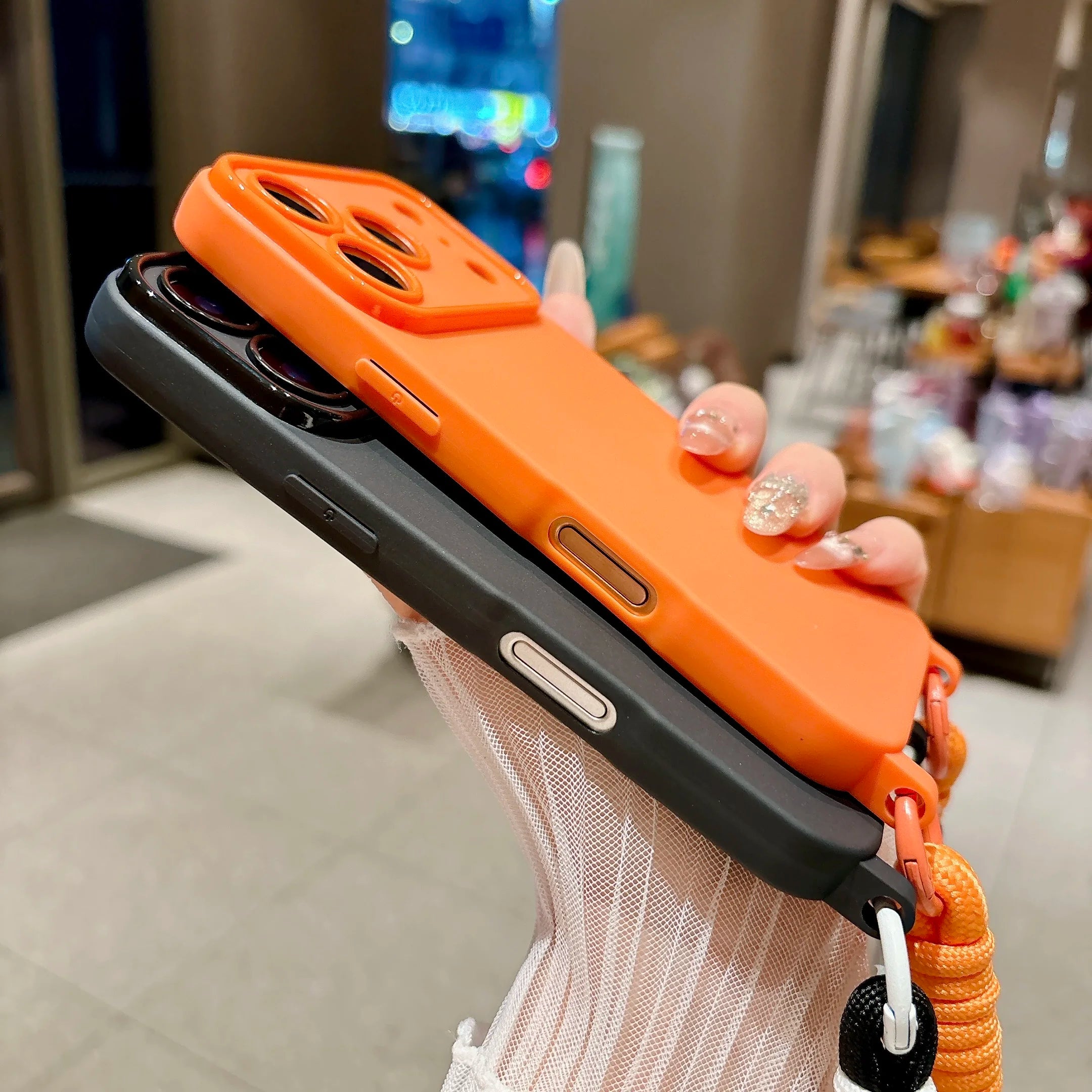 Candy Color Silicone Lanyard Phone Case For iPhone 17e 16e 17 16 15 14 13 ProMax 12 11 17Pro Portable Short Rope Soft Cover