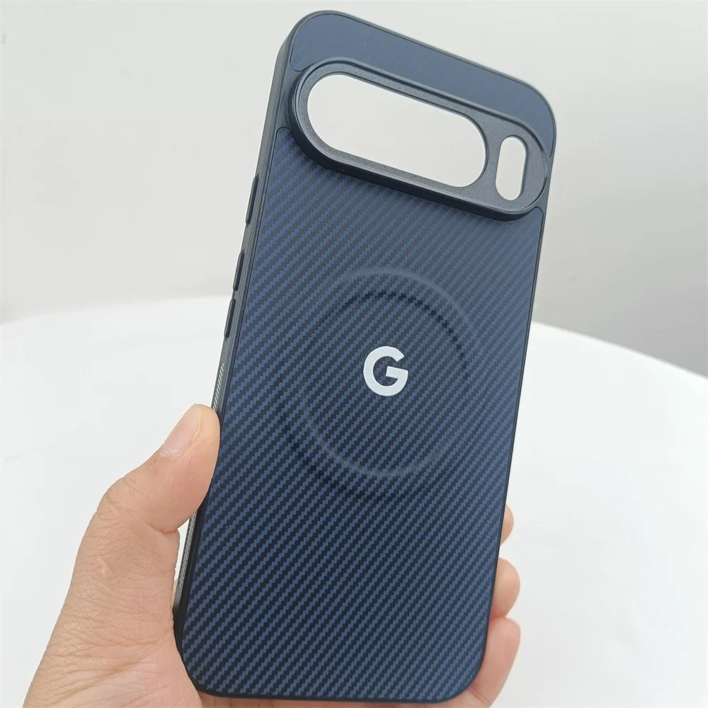 Luxury Magnetic Carbon Fiber Phone Case For Google Pixel 10 10A 10ProXL 10Pro Wireless Charge Matte Protector Bumper Cover Funda