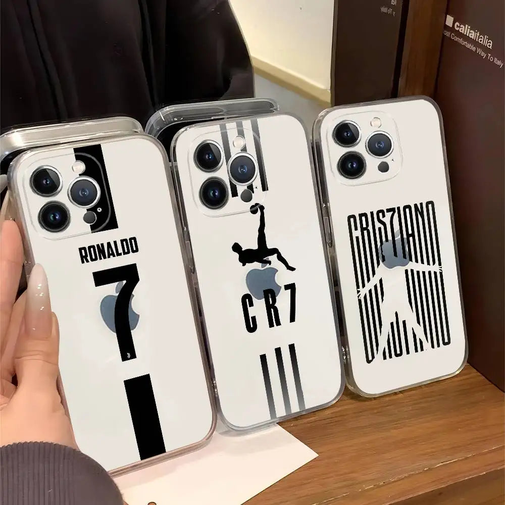 Famous Football Star Cristiano Ronaldo Number 7 Jersey Phone Case Silicone Soft for iphone 17 16 15 14 13 12 11 Pro MAX Plus