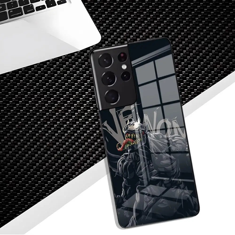 HOT Movie V-VenomS Phone Case For Samsung S26 S25 Edge Ultra 23 22 21 20 Ultra Plus S24 Fe Glass Cover