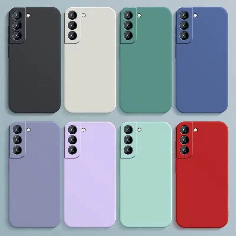 Square Liquid Silicone Case For Samsung Galaxy S21 S22 S23 S24 S25 FE Cover S 21 22 23 24 25 Plus Ultra Camera Protective Case