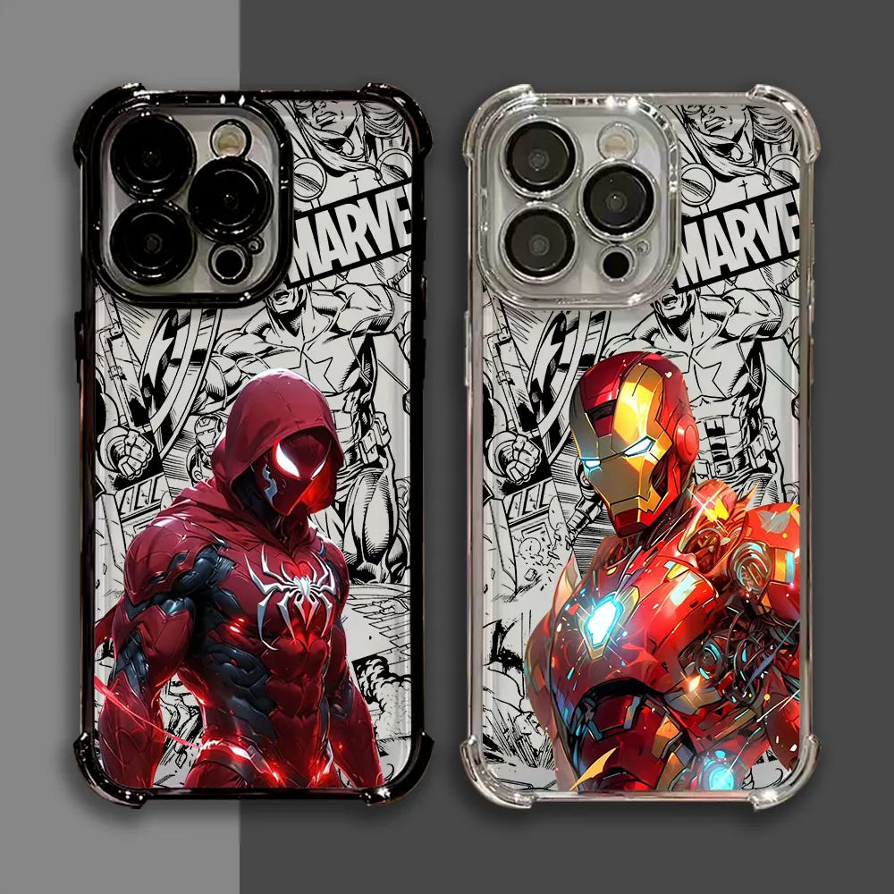 Iron Spider Man Captain America Luxury Case For iPhone 17E 17 16 Pro 15 14 13 12 11 Pro Max 17 Air 16 E Plus Silicon Phone Cover