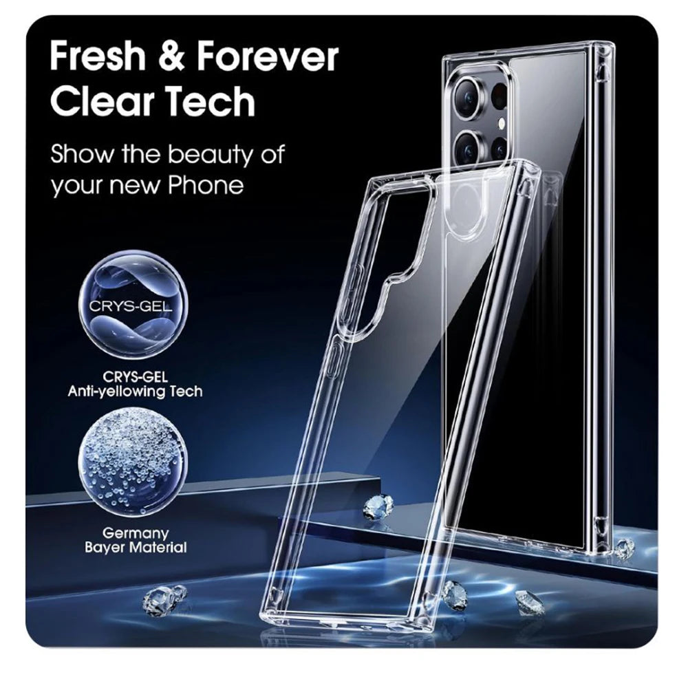 Invisible Airbag Shockproof Case For Samsung Galaxy S25 Ultra Plus S25+ Hybrid Hard Cover For S25Ultra S25Plus Clear Soft Shell
