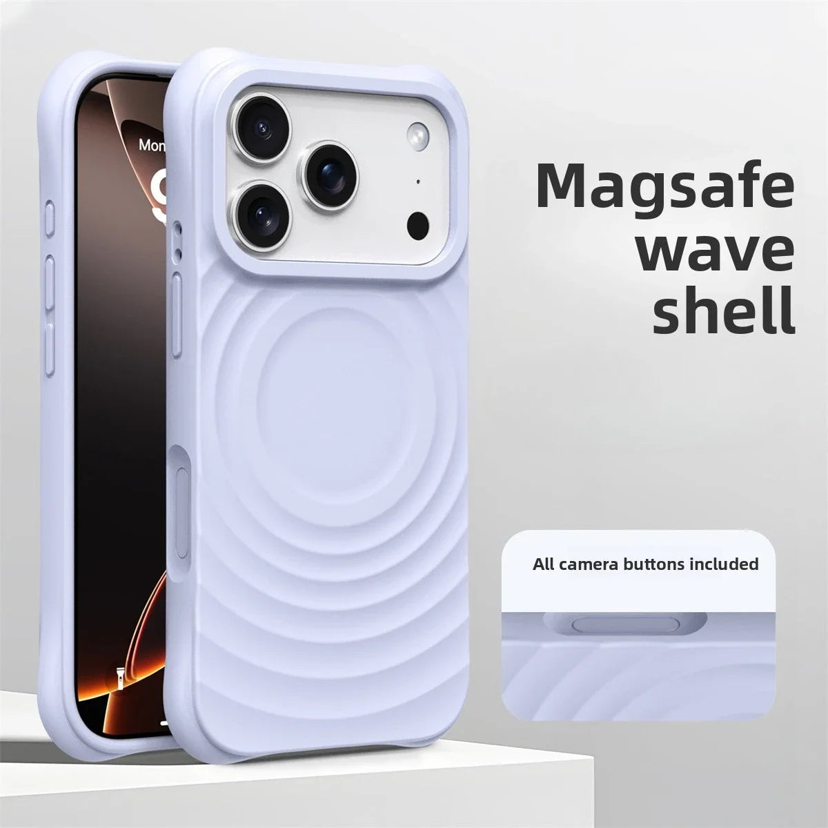 Offical Phone Case For iPhone Air 17 16 15  Pro Max Water Ripple Silicone For Magsafe Wireless Charge Magnetic Soft Cover