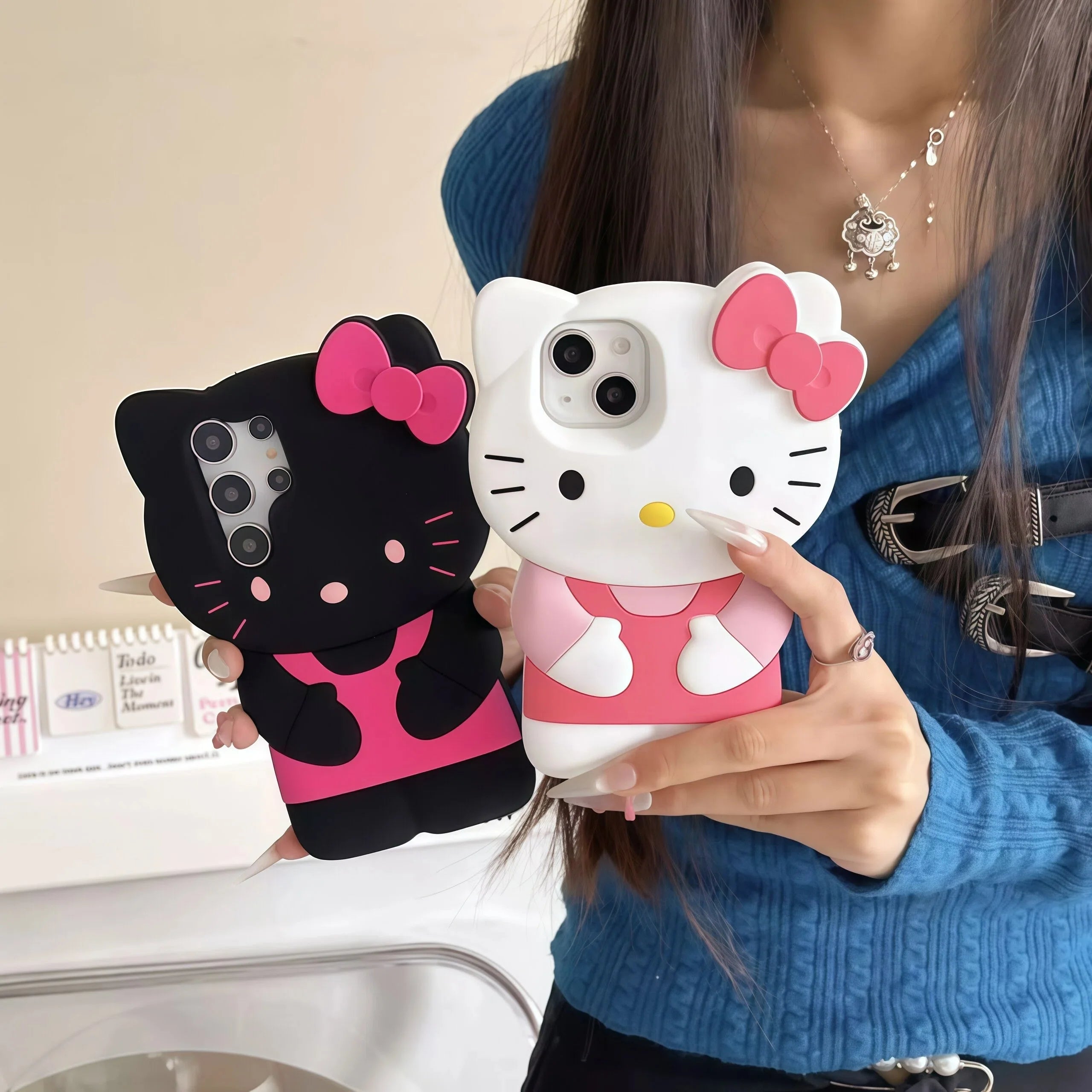 Kawaii Hello Kittty Phone Case For Samsung Galaxy S25 S24 S23 S22 Ultra Plus S20 S21 S23 FE A54 A55 A36 A16 A15 Silicone Cover