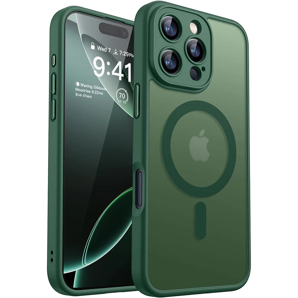 Luxury Transparent Candy Color Matte Hybrid Hard Case For iPhone 16 15 14 13 12 11 Pro Max Plus Soft Strong Magnetic For Magsafe