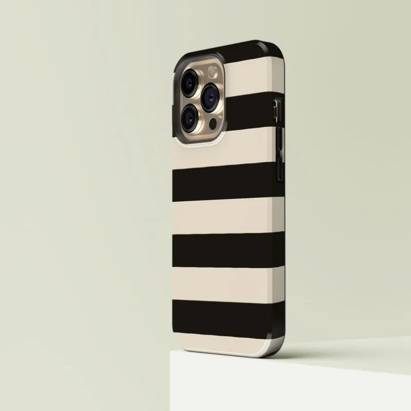 Striped Black with   Case For IPHONE 17 16ProMax 15 14 13 12 11 PRO Plus Acrylic TPU Two in one Magnetic Phone Cases