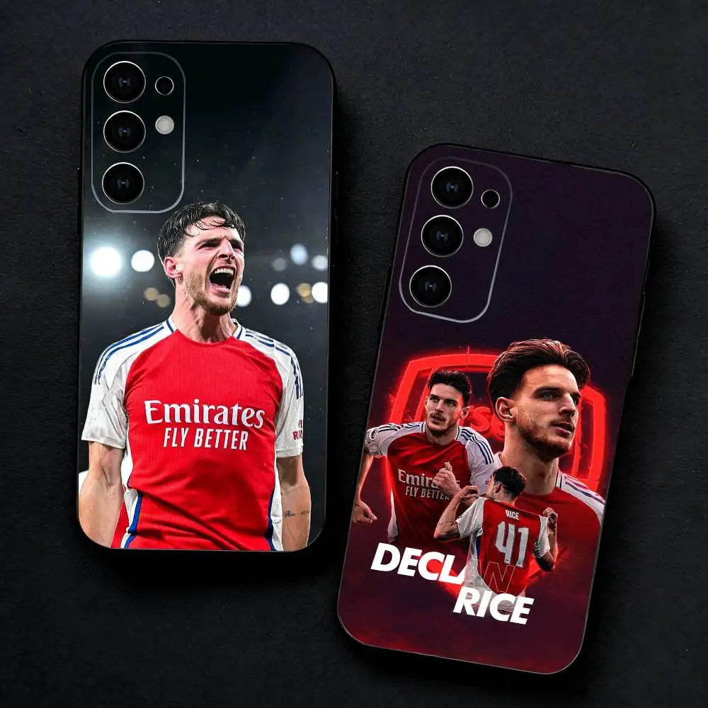Football Star D-Declan Rice Phone Case For Samsung S25,S24,S23,S22,S21,S20,Plus,Fe,Lite,Others Black Cover