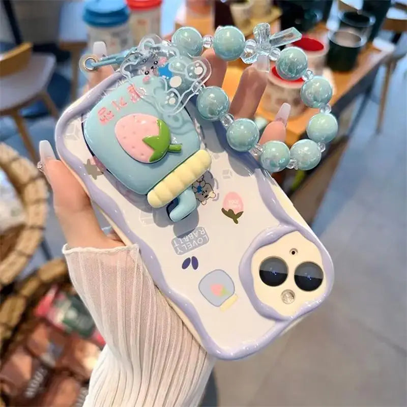 Phone Case For Xiaomi Redmi 12 Note 13 Pro 10 11 12S 10S 11S 8 9 13C A1 A2 Plus POCO M6 Pro 4G Soft TPU Back Cover With Bracelet