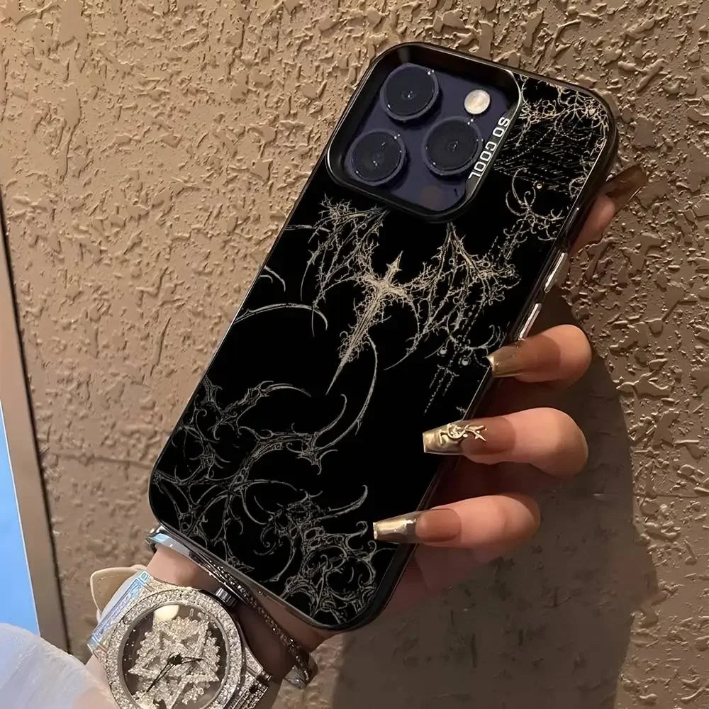 Cybersigilism Gothic Coquette Acrylic Silicone Hard Cover Frosted Case for iPhone 17 Air 16 E 15 14 Plus 13 12 Mini 11 Pro Max