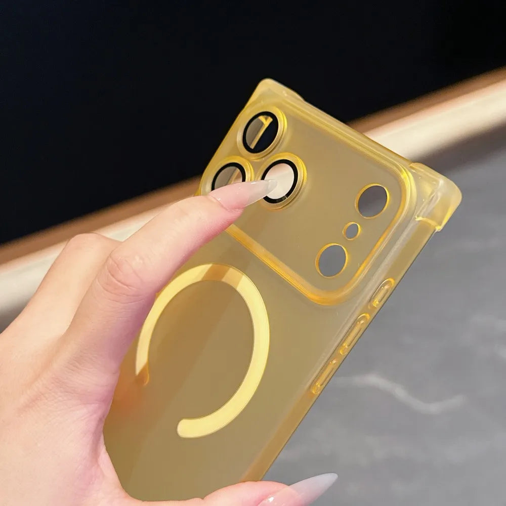 translucent Magnetic Silicone Shockproof Case for iPhone 17 Air 16 14 15 Plus 13 Pro Max for Magsafe Matte Clear TPU Soft Cover