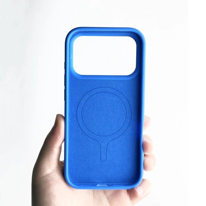 Magnetic Liquid Silicone for MagSafe Phone Case For iPhone 17 17pro max 16 Pro Wireless Charging Soft Bumper Shockproof Cover