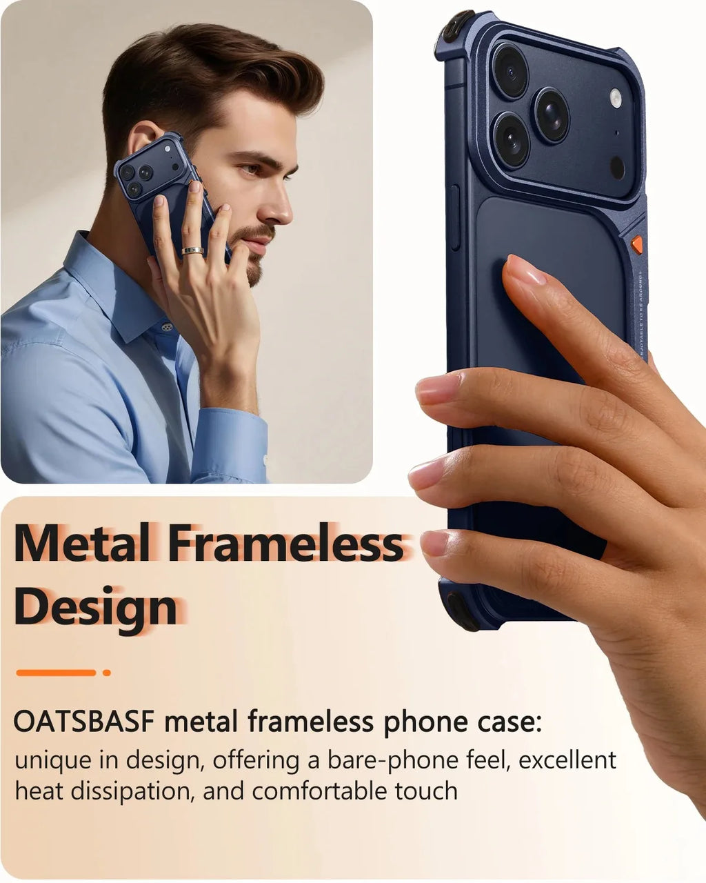 Eary Minimalist Frame Case for iPhone 17 Pro Max Air Aluminum Shells & Lens Holder for Magsafe Wireless Charging Drop Protection