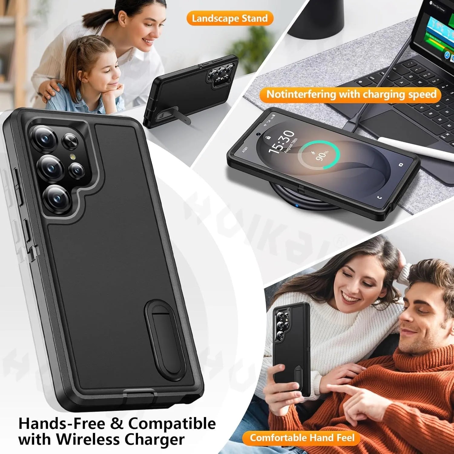 For Samsung Galaxy S26 Ultra S26 S25 Ultra S24 Plus Shockproof Case Heavy Duty Anti-Scratch Rugged Grade Kickstand Phone Cover