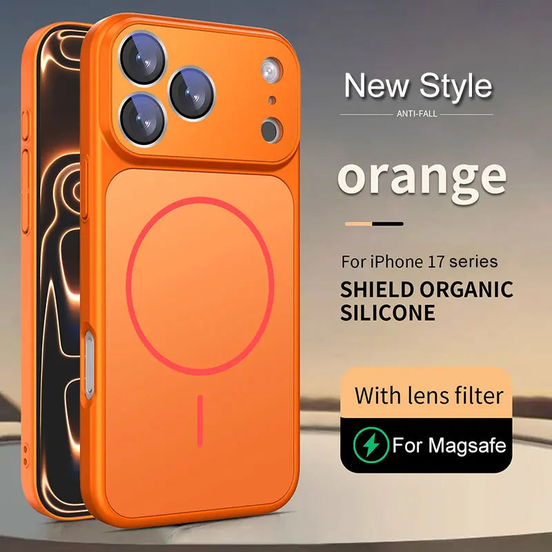 Luxury Original Magnetic Matte Armor Shockproof Phone Case For iPhone 17 16 15 14 13 Pro Max For Magsafe Wireless Charge Cover