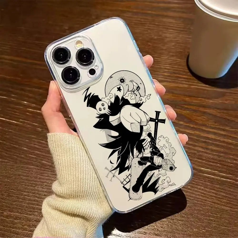 SOUL EATER JP Manga Anime  For iPhone 17 16 15 14 13 12 11 Mini Pro Max Plus Transparent Phone Case
