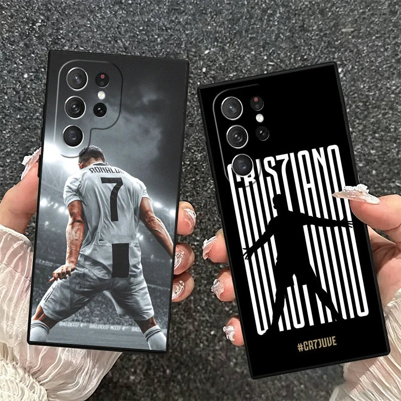 Football Star R-Ronaldo C-CR7 Soft Phone Case for Samsung Galaxy S26 S25 Edge S24 Ultra S23 Plus S22 S21 FE S20 Black Cover Back