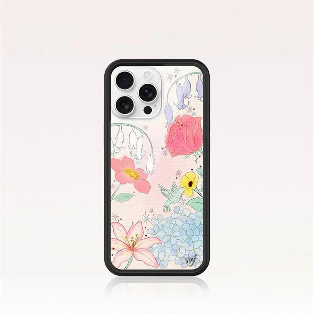 Wildflower Bluebelle Dreams Cherry Phone Case For iPhone 17 16Pro Max 15plus 14 12 13 Lila Moss Dreamy Hearts WF 3D Poker Cover
