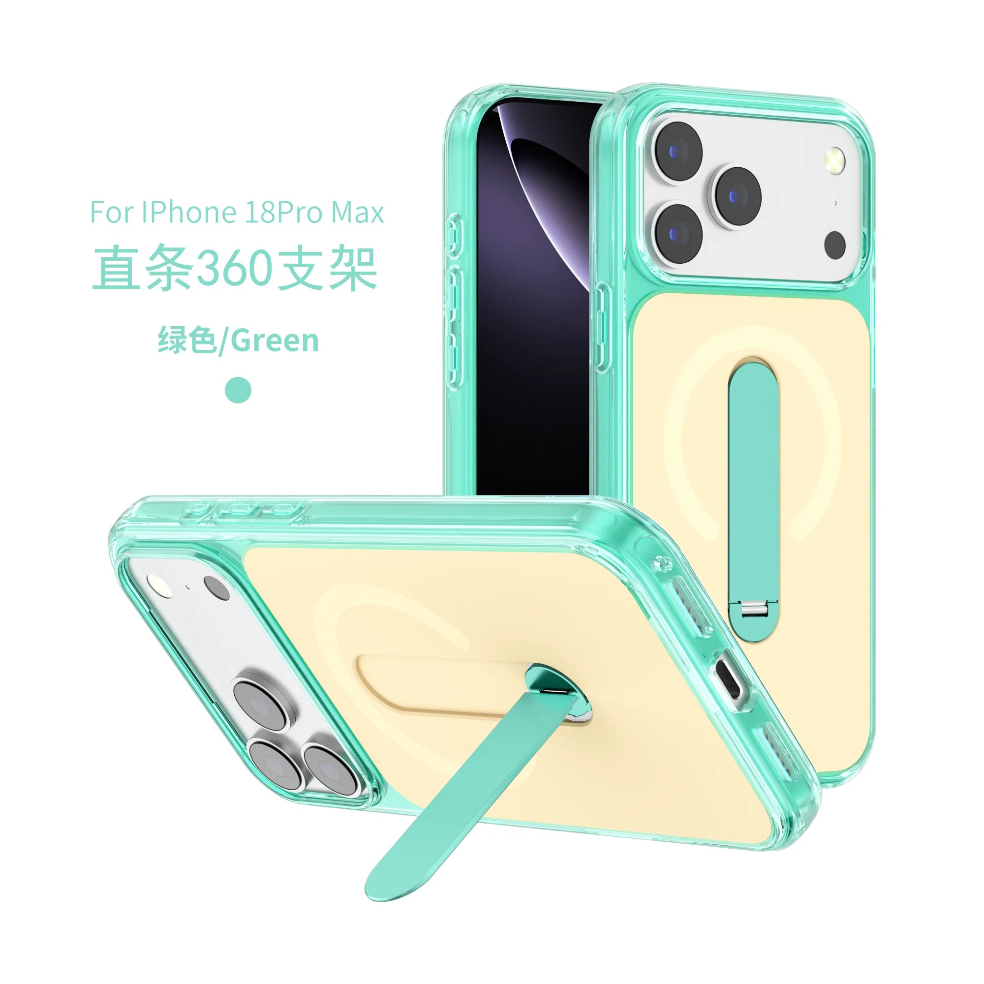 360 Hidden Metal Stand Magnetic Case for IPhone 17 Air 18 16 15 Pro Max 16 Plus 17Pro Magsafe Mag Safe Phone Cover