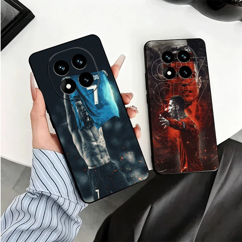 Football Star R-Ronaldo C-CR7 Soft Phone Case for Xiaomi Redmi Note 12 13 14 15 Pro Plus 11 14S 12S 11S 11T 10S 5G Black Cover C